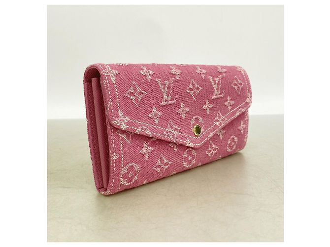 Louis Vuitton Monogram Denim Portefeuille Sarah Long Wallet Fucsia - vista 2