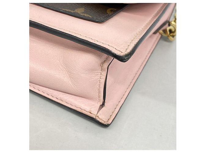Louis Vuitton Monogram Portefeuille Flore Chain Wallet Marrom Rosa - vista 12