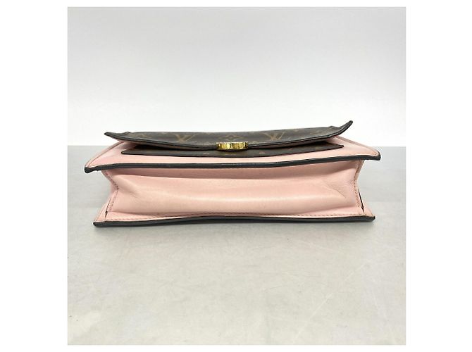 Louis Vuitton Monogram Portefeuille Flore Chain Wallet Marrom Rosa - vista 3