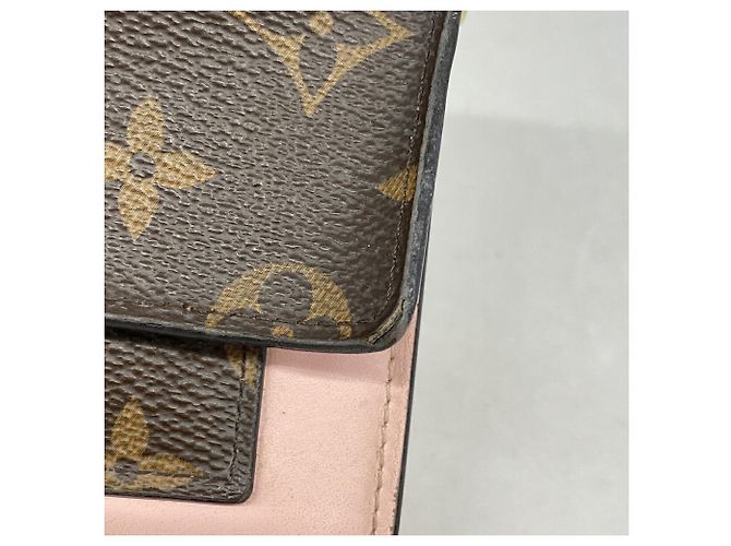 Louis Vuitton Monogram Portefeuille Flore Chain Wallet Marrom Rosa - vista 8