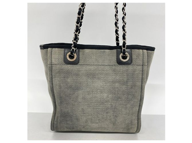 Bolso Tote Chanel Deauville con cadena Castaño - vue 10
