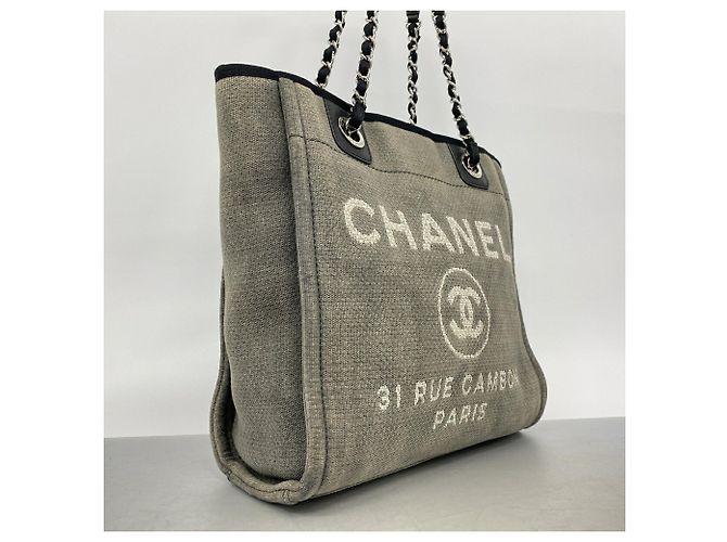 Bolso Tote Chanel Deauville con cadena Castaño - vista 2