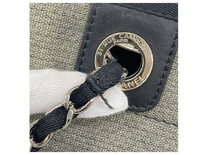 Bolso Tote Chanel Deauville con cadena Castaño - vue 9
