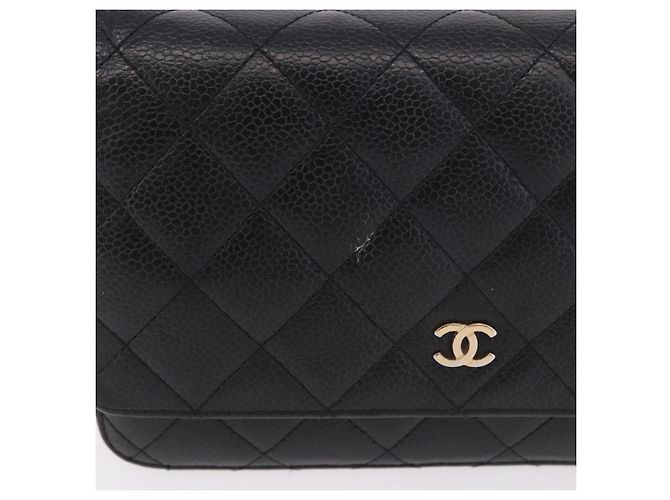 Chanel Brilliant Wallet on Chain Quilted Patent Negro - vista 3