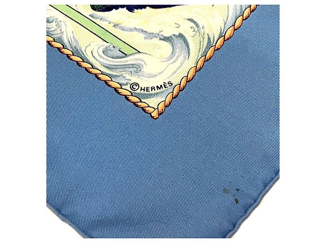 Hermès Pañuelo Hermes Carre 90: VIVE LE VENT Azul - vista 4