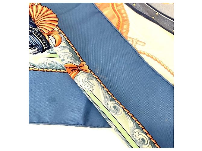 Hermès Pañuelo Hermes Carre 90: VIVE LE VENT Azul - vista 8