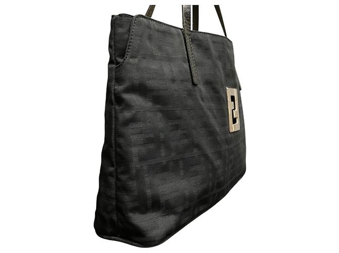 Bolsa Fendi Zucca em nylon e couro Preto - vista 8