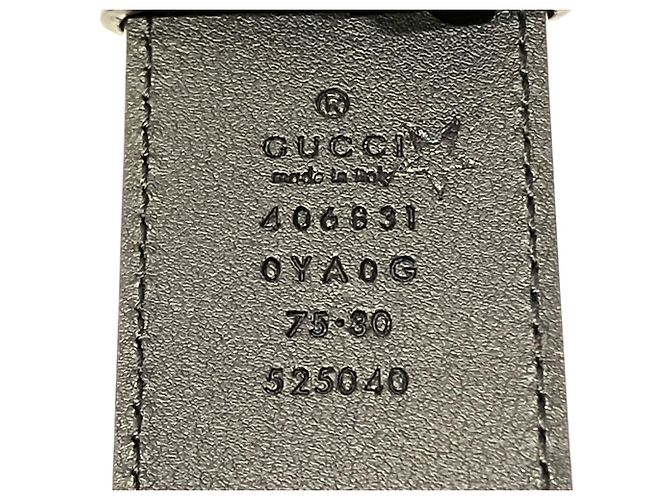 Gucci GG Marmont Ledergürtel aus Legierung Schwarz Golden - Ansicht 4