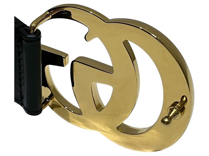 Gucci GG Marmont Ledergürtel aus Legierung Schwarz Golden - Ansicht 6