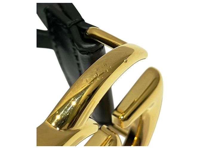 Gucci GG Marmont Ledergürtel aus Legierung Schwarz Golden - Ansicht 7