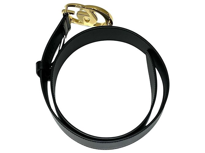 Gucci GG Marmont Ledergürtel aus Legierung Schwarz Golden - Ansicht 9