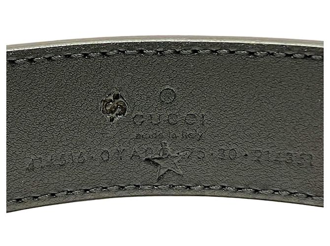 Cinturón de cuero y aleación Gucci GG Marmont Negro Dorado - vista 4