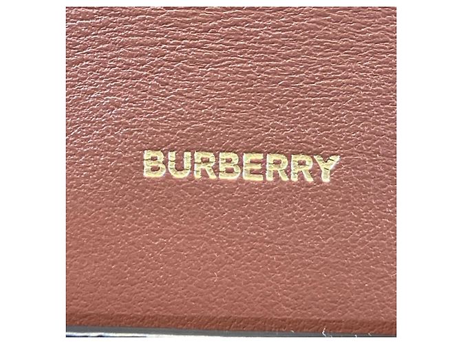 Portafoglio con catena in pelle marrone Burberry - vista 4
