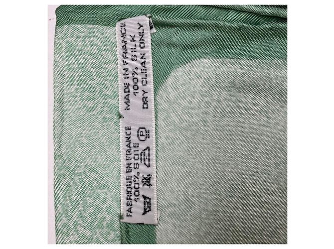 Hermès Foulard di seta Hermes Carre 90 PEINTRE DU CHEVAL Verde - vista 4
