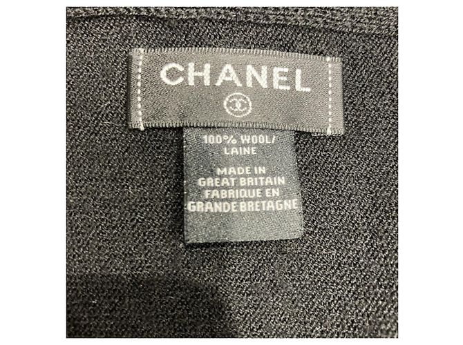 Estola de lana negra Chanel Negro - vista 3