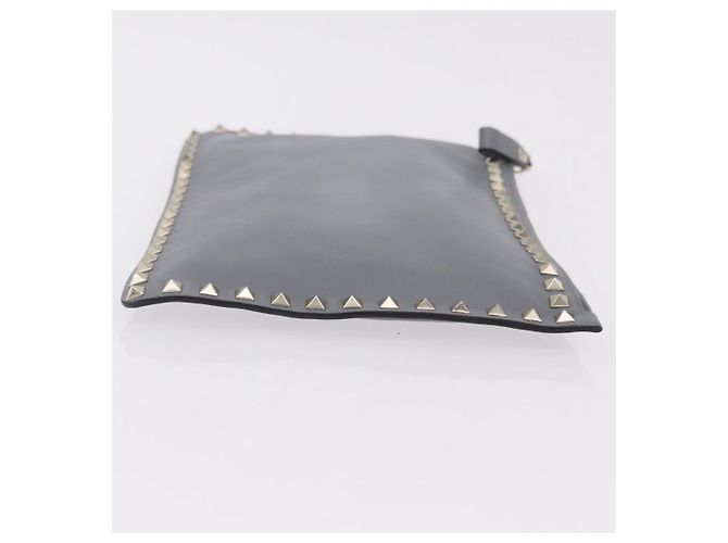 Valentino Garavani Rockstud Pouch Leather Large Marrone - vista 3