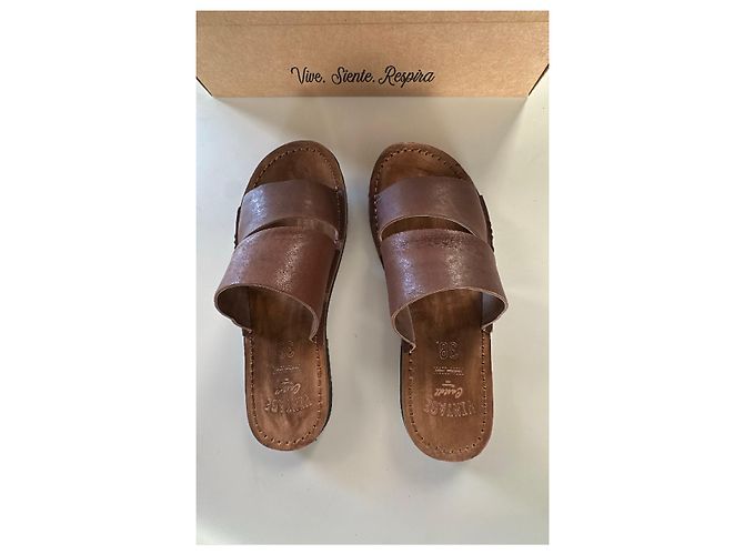Autre Marque Castell Leder-Sandalen in Braun - Ansicht 2