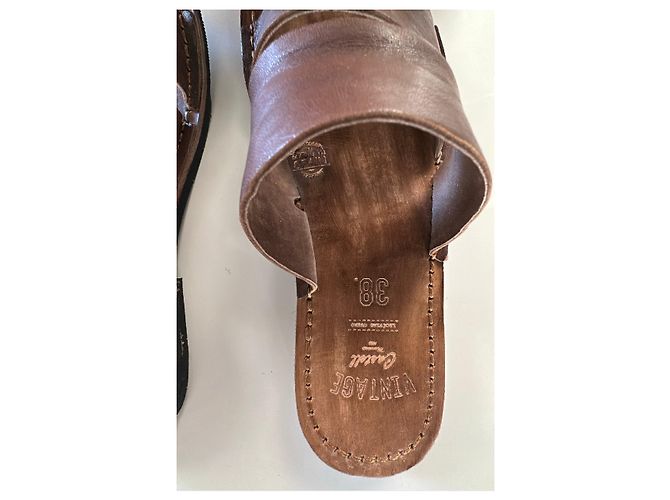 Autre Marque Castell Leder-Sandalen in Braun - Ansicht 3