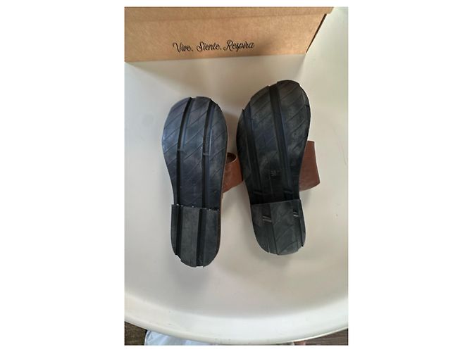 Autre Marque Castell Leder-Sandalen in Braun - Ansicht 4