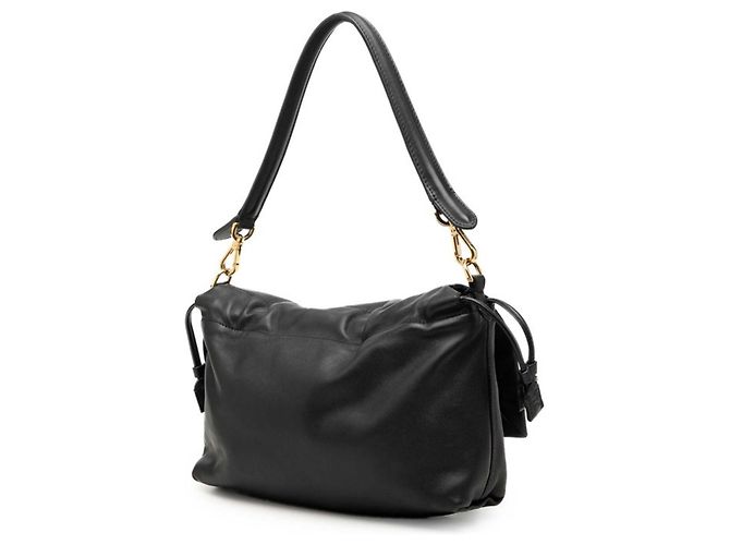 Fendi Mamma Bucket Medium FF Logo Schultertasche Schwarz Golden - Ansicht 2