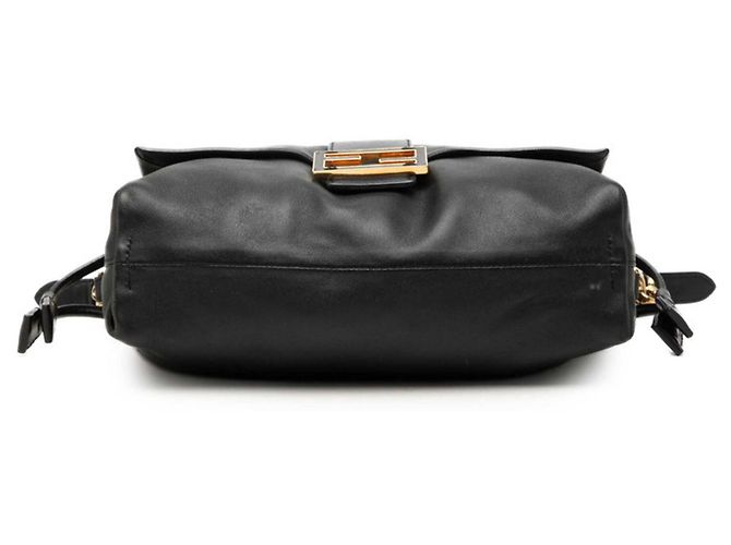 Fendi Mamma Bucket Medium FF Logo Schultertasche Schwarz Golden - Ansicht 3