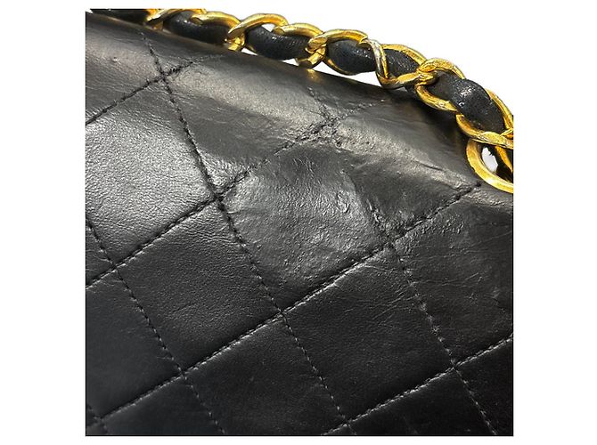 Bolsa de Ombro Chanel Coco Mark Matelassé Double Flap Preto - vista 13