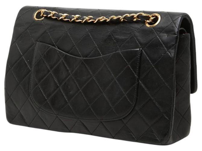 Bolsa de Ombro Chanel Coco Mark Matelassé Double Flap Preto - vista 2