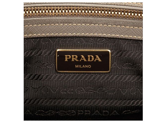 Prada Galleria Handtasche mit Dreiecks-Logo-Plakette Beige - Ansicht 5