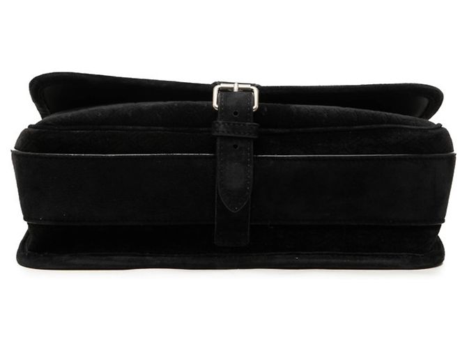 Autre Marque Saint Laurent Schultertasche aus schwarzem Velour-Leder - Ansicht 3
