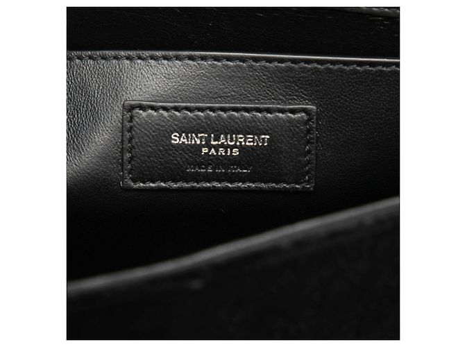 Autre Marque Saint Laurent Schultertasche aus schwarzem Velour-Leder - Ansicht 5