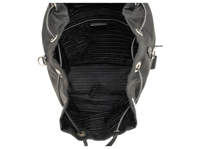 Mochila Prada Logo negra de nailon y cuero Negro - vista 4
