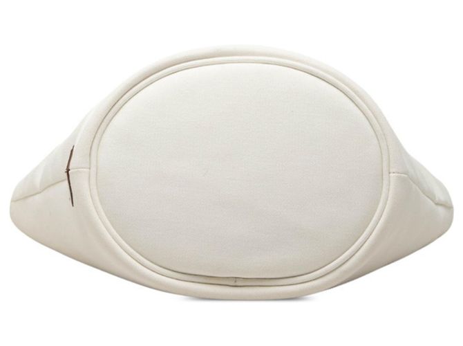 Tote Sac cabas Prada en canapa avec plaque logo triangle Blanc - vue 3