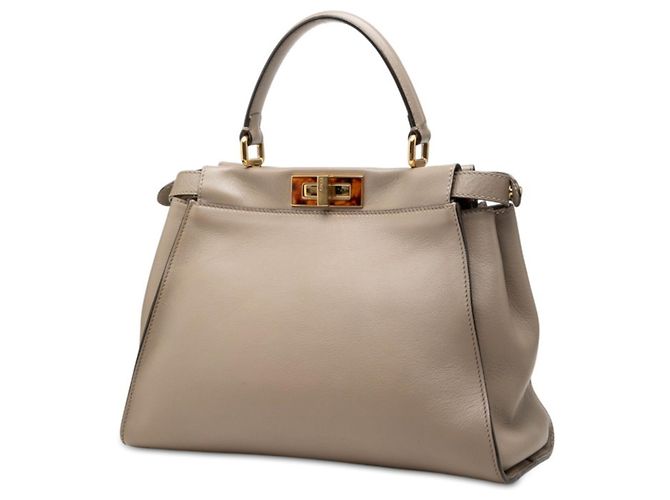 Fendi Peekaboo Medium Handbag Beige - view 2