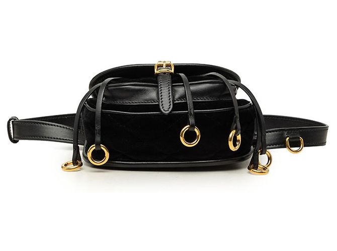 Sac à bandoulière/taille à chaîne Prada Noir Doré - vue 3