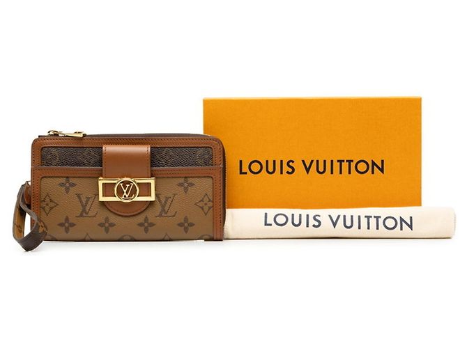 Carteira Longa Louis Vuitton Monogram Reverse Zippy Dauphine Marrom - vista 7