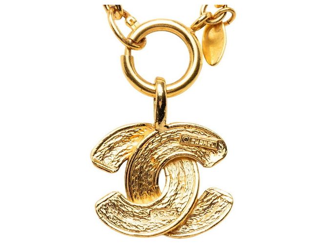Collar de cadena Chanel Coco Mark Matelassé Dorado - vista 2