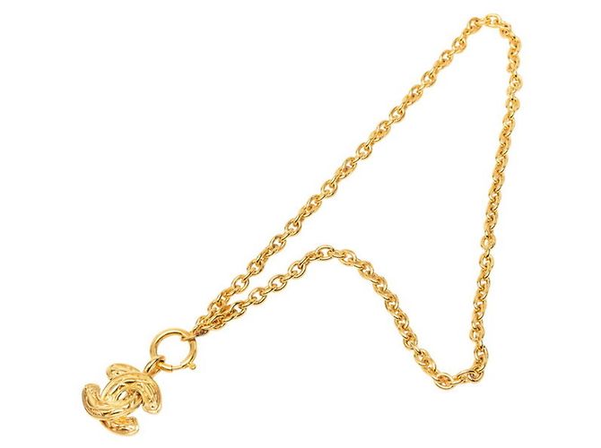 Collar de cadena Chanel Coco Mark Matelassé Dorado - vista 4