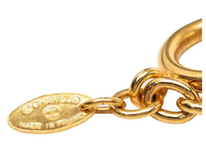 Collar de cadena Chanel Coco Mark Matelassé Dorado - vista 5