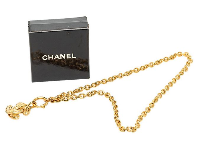 Collar de cadena Chanel Coco Mark Matelassé Dorado - vista 7