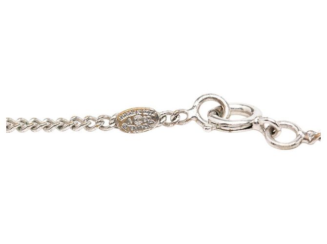 Collar con colgante Chanel Coco Mark Plata Blanco - vista 2