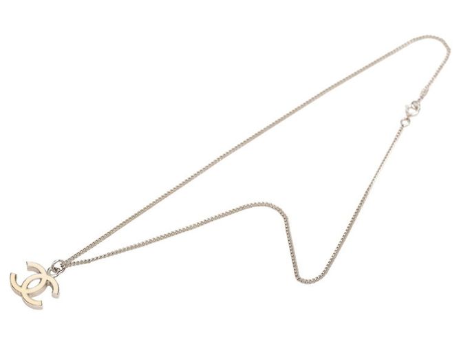 Collar con colgante Chanel Coco Mark Plata Blanco - vista 4
