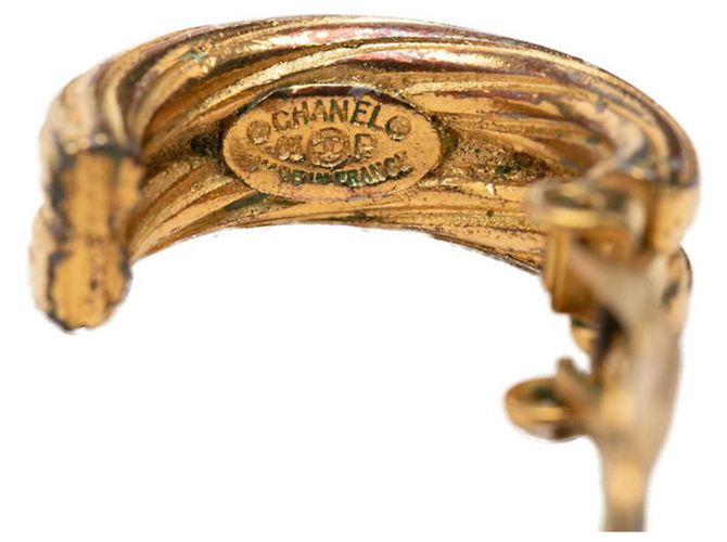 Chanel Coco Mark Vintage Creolen 93P vergoldet Golden - Ansicht 3