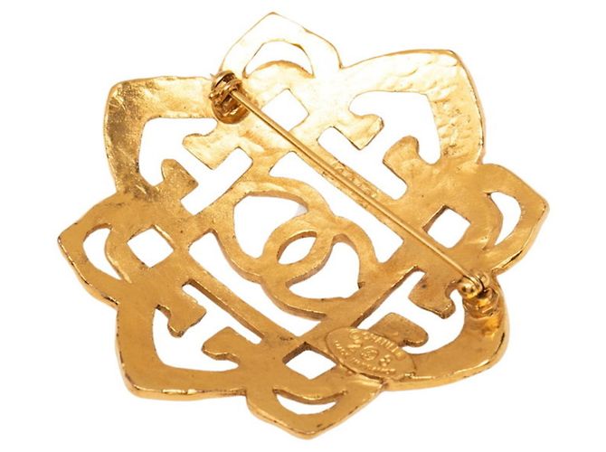 Broche Chanel Coco Mark chapado en oro Dorado - vista 2
