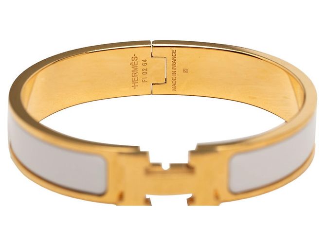 Hermès Hermes Click H PM Charm Armband Weiß Golden - Ansicht 5
