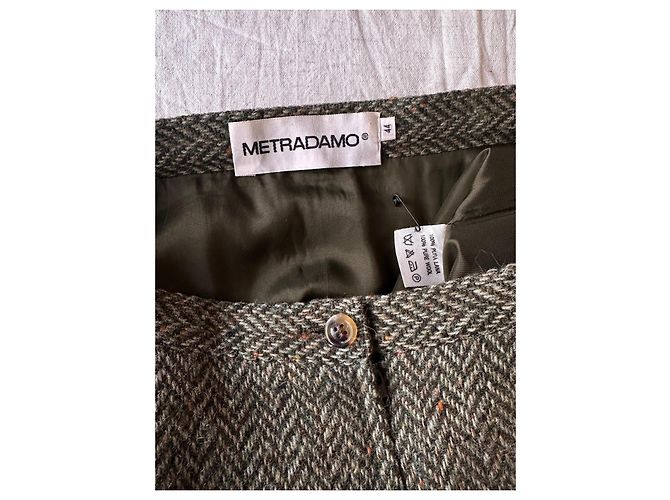 Autre Marque Falda de tweed Metradamo de lana Castaño Verde oscuro - vista 2