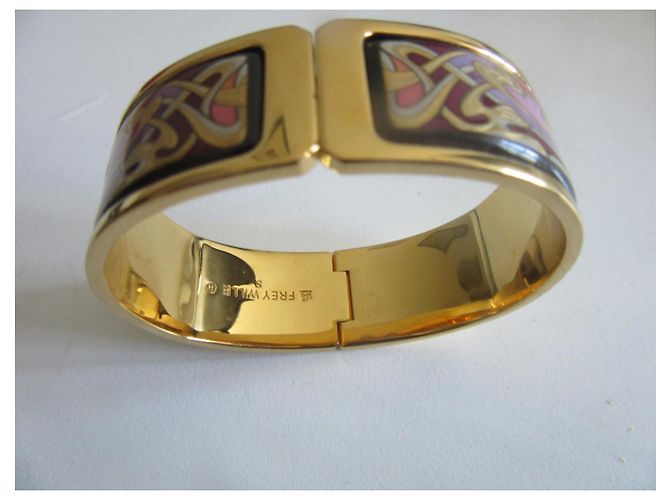 Frey Wille Pulsera Celtic Alphonse Mucha Sarah Bernhardt Esmalte Oro Rosa Dorado Púrpura - vista 2