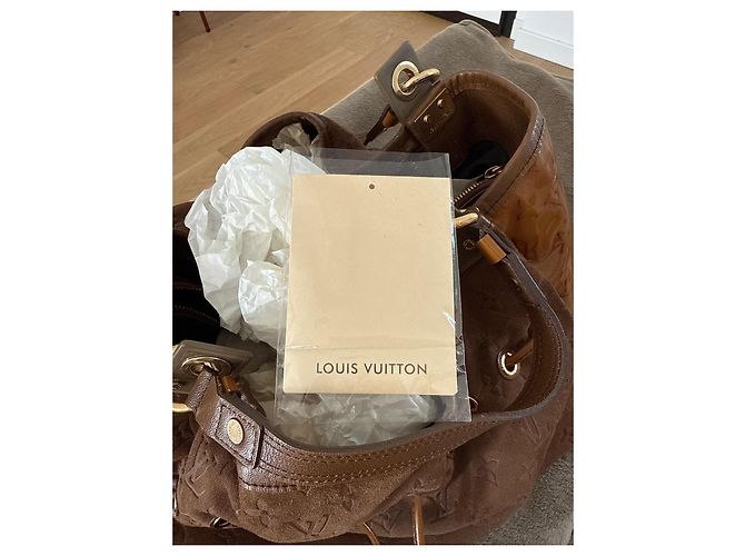 Louis Vuitton Monogram Suede Drawstring Bag Brown - view 3
