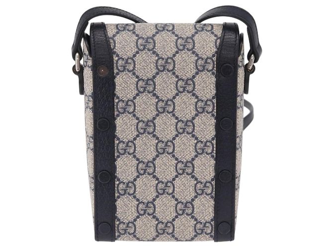Gucci Horsebit 1955 GG Coated Canvas with Leather Mini Azul marino - vista 2