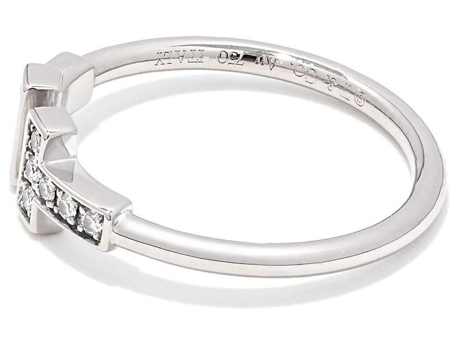 Tiffany & Co. T Wire Ring aus 18K Weißgold mit Diamanten, Gr. 56 - Ansicht 2