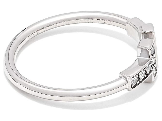 Tiffany & Co. T Wire Ring aus 18K Weißgold mit Diamanten, Gr. 56 - Ansicht 4